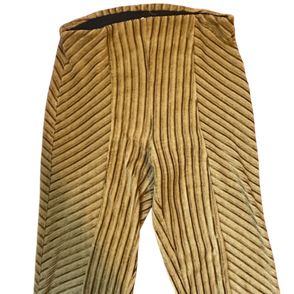 Free People Yellow Velvet Flare High Rise Pull On Pants Size XS - Picture 5 of 10